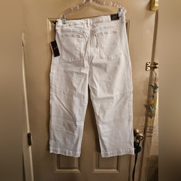 *HP* Jen 7 by 7 for all Mankind Cropped Wide Leg Jeans in White NWT - Picture 5 of 10